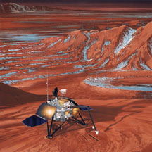 An artist's view of the polar lander